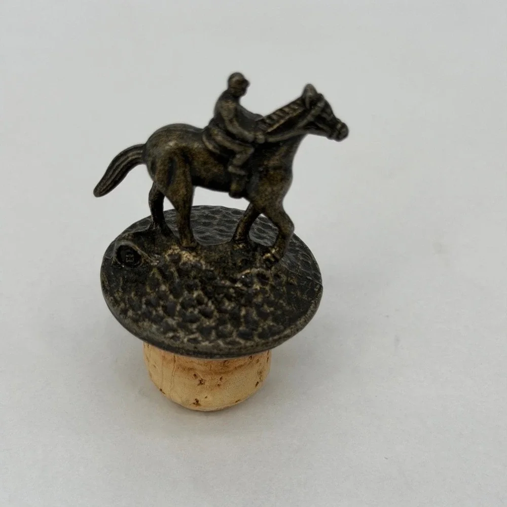Blantons Bourbon Wine Bottle Stopper Horse Jockey Bronze Finish‎ Letter B